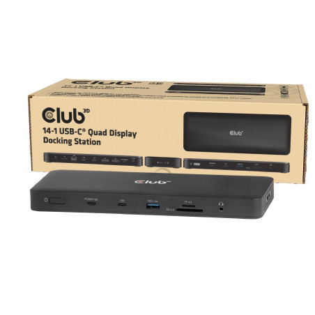 Docking station club 3d 100w per computer usb tipo c nero [csv-2540]