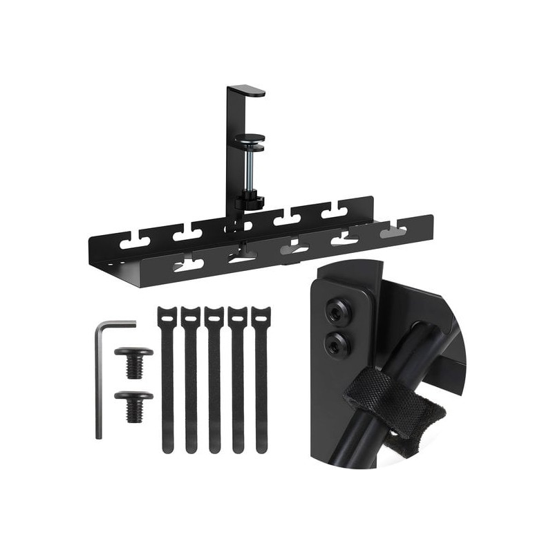 Organizzatore di cavi sotto la scrivania mc-105 b nero [akmclksaomc105b]