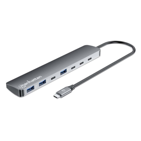 Hub manhattan 181167 7 porte usb-c/usb-a 10g/5g con power