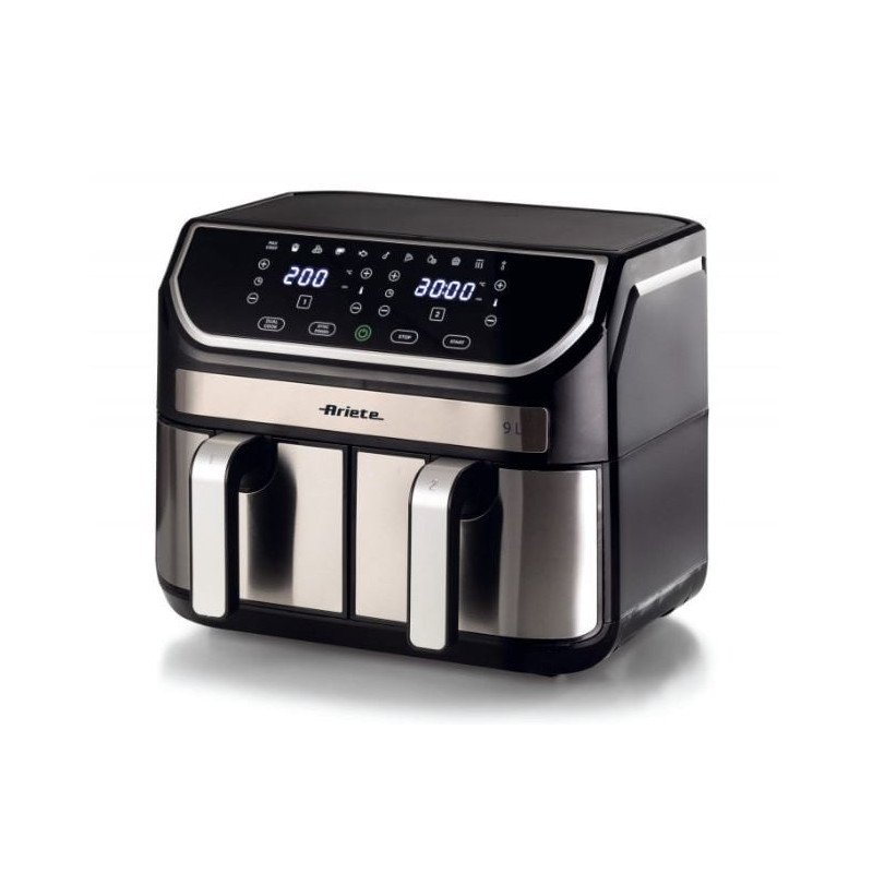 Friggitrice ad aria ariete 4625 air fryer dual 9l 2100w nero [4625]