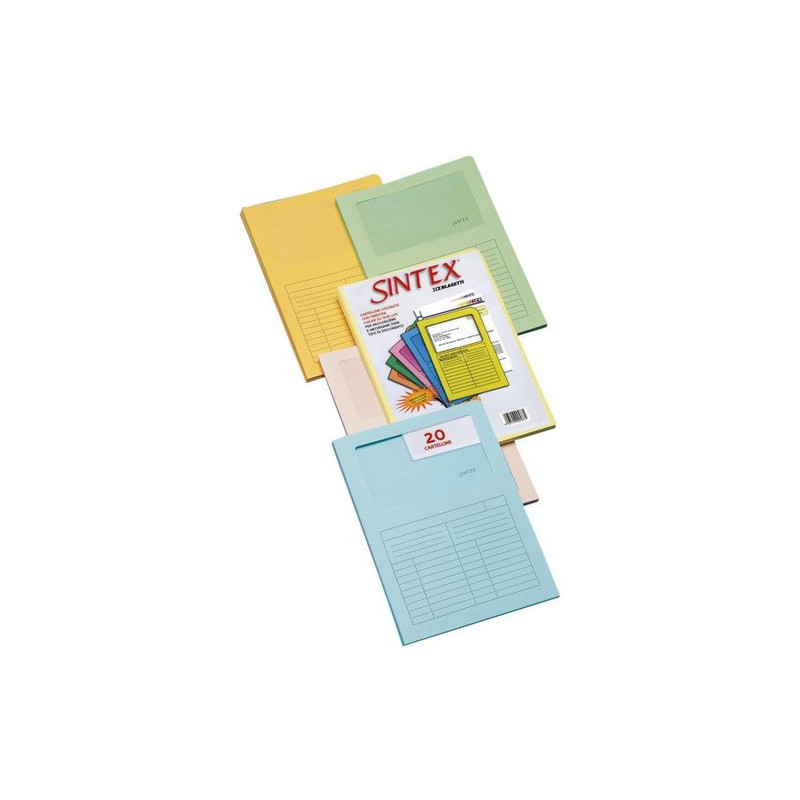 Cartellina in cartone con finestra blasetti 20 pz. mix 5 colori 115gr