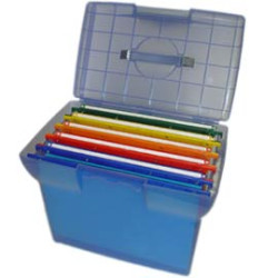 Supporto per cartelle sospese bertesi a valigetta arianna blu traslucido