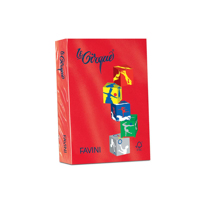 Carta in risma colorata favini 500 fogli a4 80gr lecirque rosso scarlatto