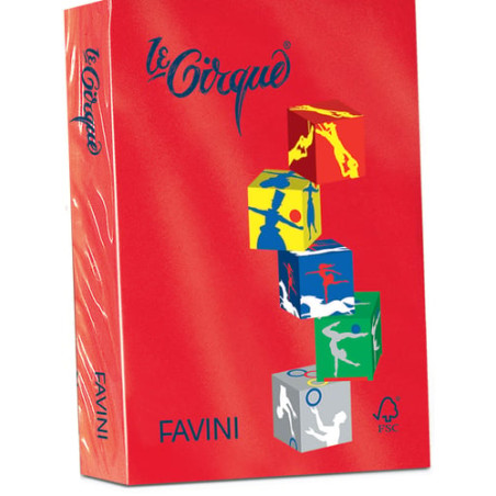 Carta in risma colorata favini 500 fogli a4 80gr lecirque rosso scarlatto