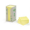 Blocco adesivo post-it 100fg 654-1t giallo 76x76mm riciclato