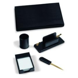 Servizio scrittoio art.119 marrone in similpelle (5 componenti) [119-m]