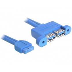 Cable adapter delock usb3.0 pinheader bu.2x usb3.0 bu. 0,45m [bu]