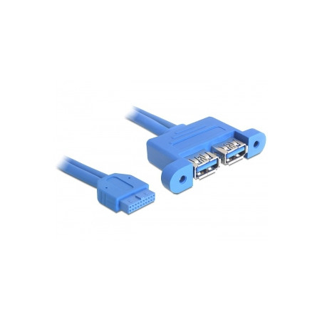Cable adapter delock usb3.0 pinheader bu.2x usb3.0 bu. 0,45m [bu]