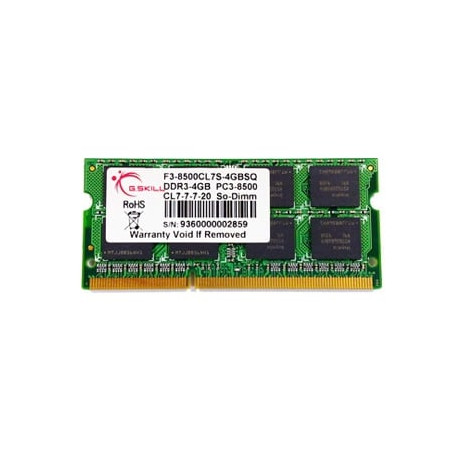 Ram so-dimm ddr3 g.skill 4gb pc 1066 cl7 4gbsq [f3-8500cl7s-4gbsq]