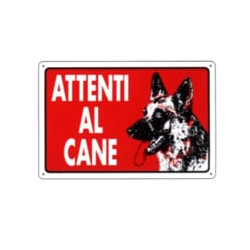 Cartello attenti al cane 30x 20 plastica [targotimbri ]
