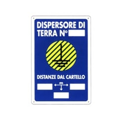 Cartello dispersore di terra 20x 30 plastica [targotimbri ]