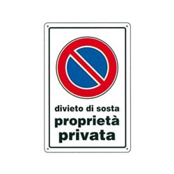 Cartello divieto di sosta p.p. 20x 30 plastica [targotimbri ]