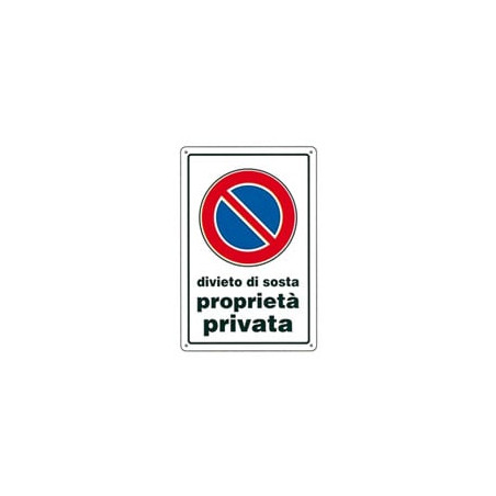 Cartello divieto di sosta p.p. 20x 30 plastica [targotimbri ]