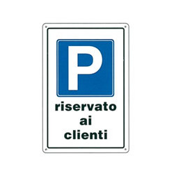 Cartello parcheggio clienti 20x 30 plastica [targotimbri ]