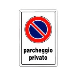 Cartello parcheggio privato 20x 30 plastica [targotimbri ]