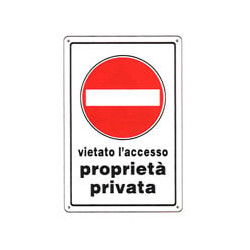 Cartello proprieta' privata 20x 30 plastica [targotimbri ]