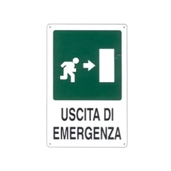 Cartello uscita emergenza 20x 30 plastica [targotimbri ]