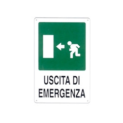 Cartello uscita emergenza sx 20x 30 plastica [targotimbri ]
