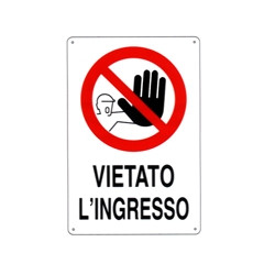 Cartello vietato l'ingresso 20x 30 plastica [targotimbri ]