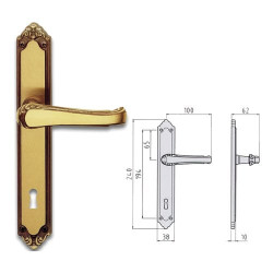 Maniglia lady ottone fume' placca 8x70 (pz 4) [ghidini ]
