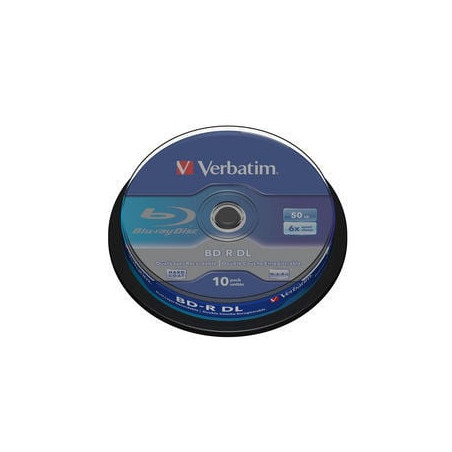 Confezione blu-ray verbatim 50gb 10pcs spindel 6x bianco blue