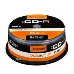 Confezione cd-r intenso 700mb 25pcs cakebox "printable inkjet"