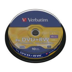 Confezione dvd+rw verbatim 4,7gb 10pcs pack 4x spindel silver retail