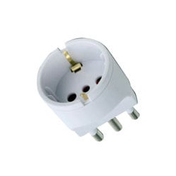 Adattatore 10a+t schuko bianco syntesy 00351 (pz 20) [syntesy ]