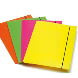 Cartellina con elastico fellowes a 3 lembi colori fluo shocking file