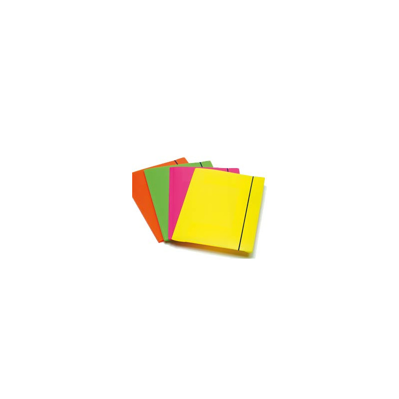 Cartellina con elastico fellowes a 3 lembi colori fluo shocking file