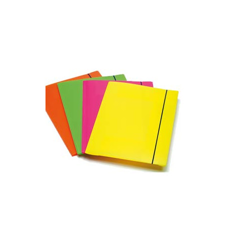 Cartellina con elastico fellowes a 3 lembi colori fluo shocking file
