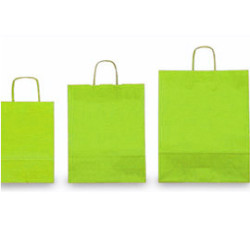25 shoppers carta kraft 45x15x50cm twisted verde acido [047534]