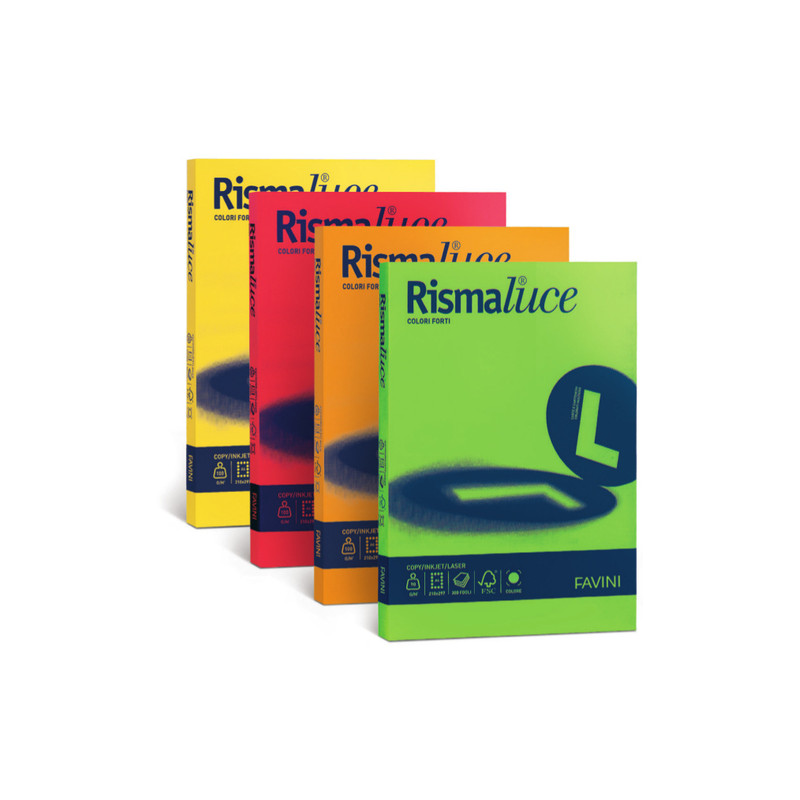 Carta in risma colorata favini 200 fogli a4 90gr rismaluce azzurro