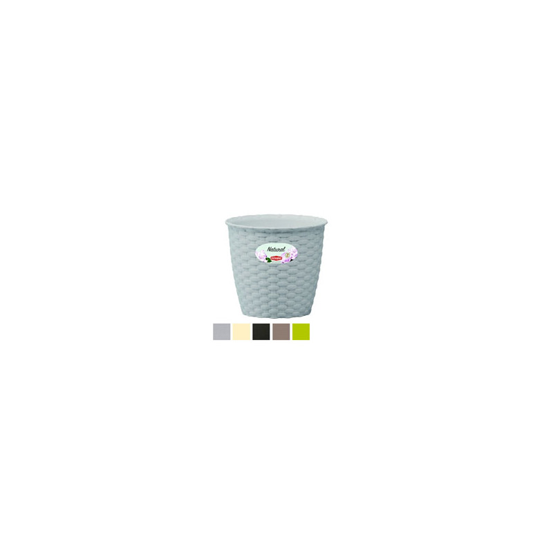 Vaso natural tondo bianco 19 h.18 stefanpl [stefanplast ]