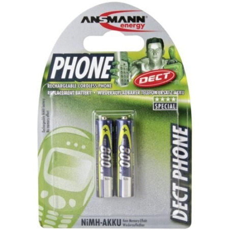 Pila ricaricabile ansmann 2 pz. maxe nimh aaa mini stilo 800 mah