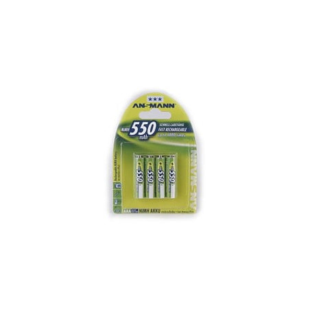 Pila ricaricabile ansmann 4 pz. maxe nimh aaa mini stilo 550 mah