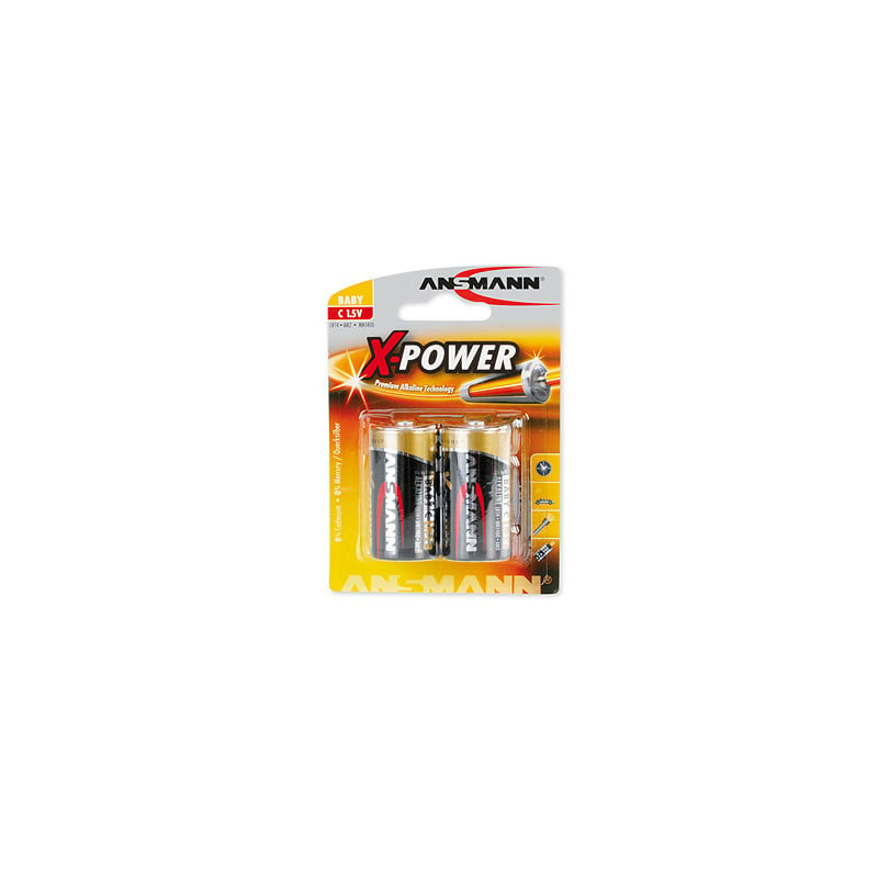 Pila ansmann 2 pz. alkaline baby mezza torcia c x-power [5015623]