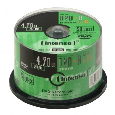Confezione dvd-r intenso 4,7gb 16x speed, cakebox 50pcs [4101155]