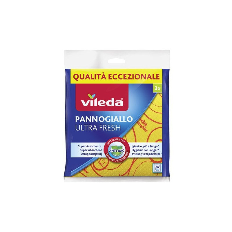 Panni pulizia vileda milleusi giallo 40x36 cm 3 pz[vileda]