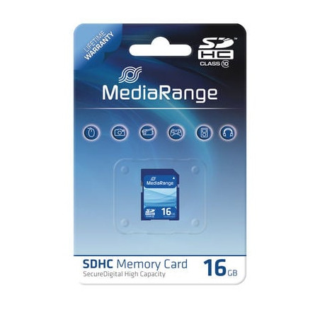 16gb scheda sd mediarange sdhc cl.10 [mr963]