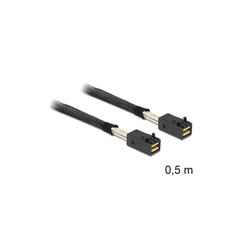Sas kabel delock mini sas hd x 4 36pin sff 8643 st/st 0.50m [83386]