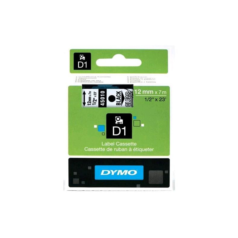 Nastro trasparente dymo d1 stampa nero [s0720500a]