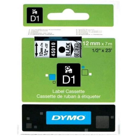 Nastro trasparente dymo d1 stampa nero [s0720500a]
