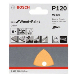 Foglio abrasivo triangolare 93 gr 120 pz.5 bosch [bosch ]