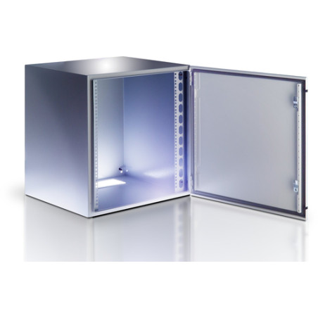 Armadio rack techly 19'' a muro 17u grigio ip65 porta cieca