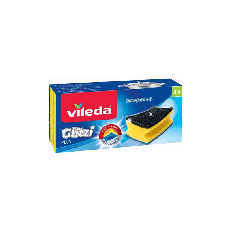 Spugna vileda dibra verde glitzi plus pz.3