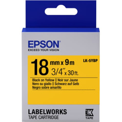 Nastro etichettatrice epson lk5ybp pastel 18x9 nero/giallo [c53s655003]