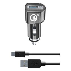 Alimentatore da auto cellular line kit 18w qualcomm