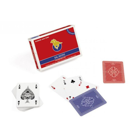 Carte da gioco dal negro ramino s.siro rosso/blu