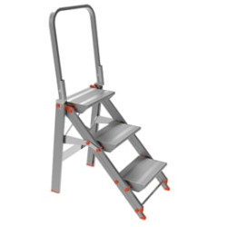 Scala sgabello marchetti class+ 3 gradini con parapetto in alluminio